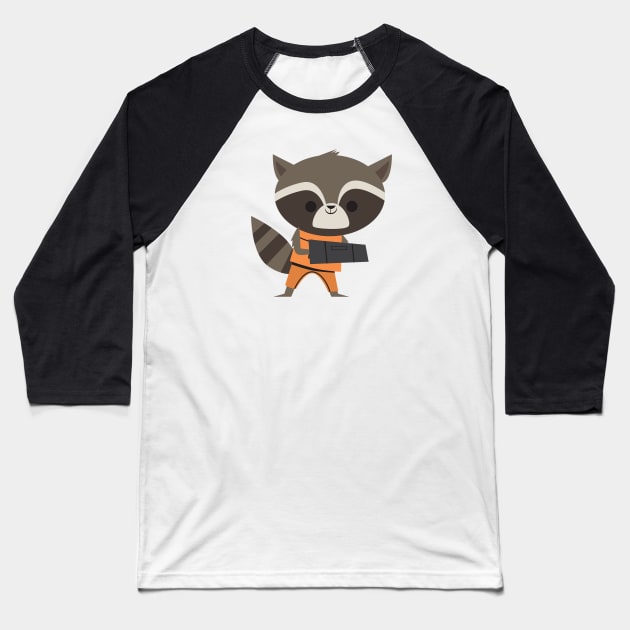 Rocket Racoon Baseball T-Shirt by Fall Down Tree